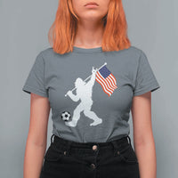 USA Soccer Bigfoot American Flag Fan T Shirt For Women