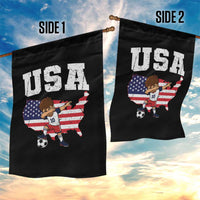 USA Soccer Dabbing Boy American Flag Fan Garden Flag
