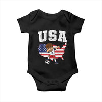 USA Soccer Dabbing Boy American Flag Fan Baby Onesie
