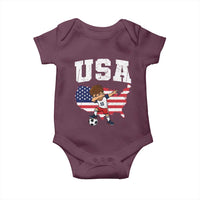 USA Soccer Dabbing Boy American Flag Fan Baby Onesie