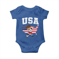 USA Soccer Dabbing Boy American Flag Fan Baby Onesie