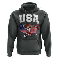 USA Soccer Dabbing Boy American Flag Fan Hoodie