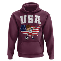 USA Soccer Dabbing Boy American Flag Fan Hoodie