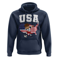 USA Soccer Dabbing Boy American Flag Fan Hoodie