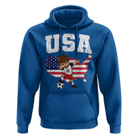 USA Soccer Dabbing Boy American Flag Fan Hoodie