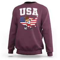USA Soccer Dabbing Boy American Flag Fan Sweatshirt