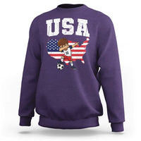 USA Soccer Dabbing Boy American Flag Fan Sweatshirt