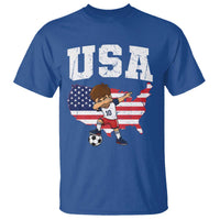USA Soccer Dabbing Boy American Flag Fan T Shirt