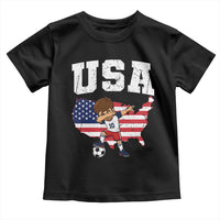 USA Soccer Dabbing Boy American Flag Fan Toddler T Shirt