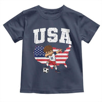 USA Soccer Dabbing Boy American Flag Fan Toddler T Shirt