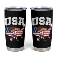 USA Soccer Dabbing Boy American Flag Fan Tumbler Cup