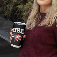 USA Soccer Dabbing Boy American Flag Fan Tumbler Cup