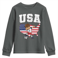 USA Soccer Dabbing Boy American Flag Fan Youth Sweatshirt
