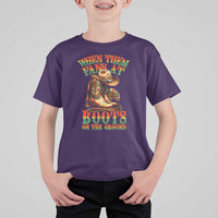 Black Cowgirl T Shirt For Kid When Them Fans At Boots On The Ground - Wonder Print Shop