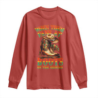 Black Cowgirl Long Sleeve Shirt When Them Fans At Boots On The Ground - Wonder Print Shop