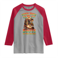 Black Cowgirl Raglan Shirt When Them Fans At Boots On The Ground - Wonder Print Shop