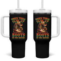 Black Cowgirl Tumbler With Handle When Them Fans At Boots On The Ground - Wonder Print Shop