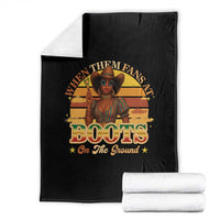 Black Cowgirl Rodeo Throw Blanket Where Them Fans At Boots On Da Ground - Wonder Print Shop