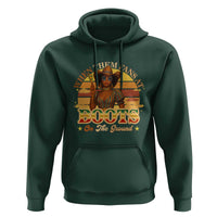Black Cowgirl Rodeo Hoodie Where Them Fans At Boots On Da Ground - Wonder Print Shop