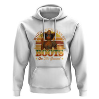 Black Cowgirl Rodeo Hoodie Where Them Fans At Boots On Da Ground - Wonder Print Shop