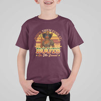 Black Cowgirl Rodeo T Shirt For Kid Where Them Fans At Boots On Da Ground - Wonder Print Shop