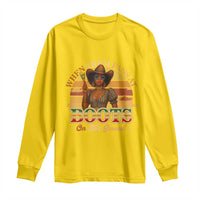Black Cowgirl Rodeo Long Sleeve Shirt Where Them Fans At Boots On Da Ground - Wonder Print Shop