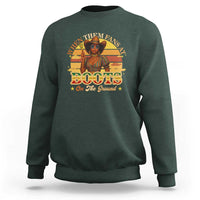 Black Cowgirl Rodeo Sweatshirt Where Them Fans At Boots On Da Ground - Wonder Print Shop