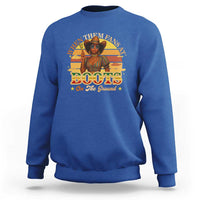 Black Cowgirl Rodeo Sweatshirt Where Them Fans At Boots On Da Ground - Wonder Print Shop