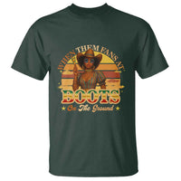 Black Cowgirl Rodeo T Shirt Where Them Fans At Boots On Da Ground - Wonder Print Shop