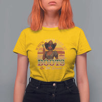 Black Cowgirl Rodeo T Shirt For Women Where Them Fans At Boots On Da Ground - Wonder Print Shop