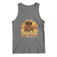 Black Cowgirl Rodeo Tank Top Where Them Fans At Boots On Da Ground - Wonder Print Shop