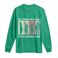 No One is Illegal on Stolen Land Long Sleeve Shirt Native American Indigenous - Wonder Print Shop