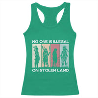 No One is Illegal on Stolen Land Racerback Tank Top Native American Indigenous - Wonder Print Shop