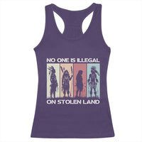 No One is Illegal on Stolen Land Racerback Tank Top Native American Indigenous - Wonder Print Shop