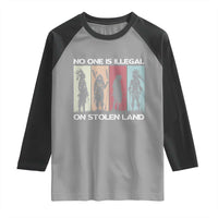 No One is Illegal on Stolen Land Raglan Shirt Native American Indigenous - Wonder Print Shop