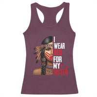 Native American Stop MMIW Racerback Tank Top I Wear Red For My Sister - Wonder Print Shop