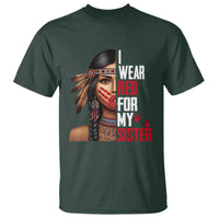 Native American Stop MMIW T Shirt I Wear Red For My Sister - Wonder Print Shop