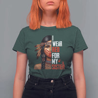 Native American Stop MMIW T Shirt For Women I Wear Red For My Sister - Wonder Print Shop