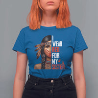 Native American Stop MMIW T Shirt For Women I Wear Red For My Sister - Wonder Print Shop