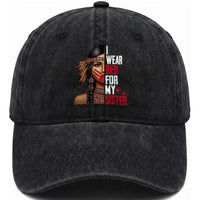 Native American Stop MMIW Washed Cotton Baseball Cap I Wear Red For My Sister