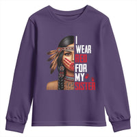 Native American Stop MMIW Youth Sweatshirt I Wear Red For My Sister - Wonder Print Shop