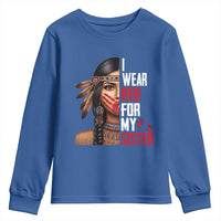 Native American Stop MMIW Youth Sweatshirt I Wear Red For My Sister - Wonder Print Shop