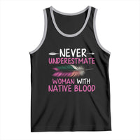 Native American Women Tank Top Never Underestimate A Woman With Native Blood - Wonder Print Shop