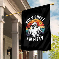 50th Birthday Halloween Ghost Garden Flag Holy Sheet I'm Fifty