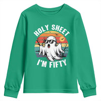 50th Birthday Halloween Ghost Youth Sweatshirt Holy Sheet I'm Fifty