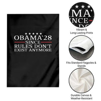 Obama 2028 Since Rules Don't Exist Anymore Garden Flag Funny Political Sarcastic Humor