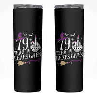 80th Birthday Halloween Skinny Tumbler 79 Plus Middle Finger Zero Hexes Given Gift For Women