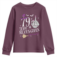 80th Birthday Halloween Youth Sweatshirt 79 Plus Middle Finger Zero Hexes Given Gift For Women