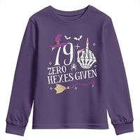 80th Birthday Halloween Youth Sweatshirt 79 Plus Middle Finger Zero Hexes Given Gift For Women