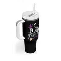 75th Birthday Halloween Tumbler With Handle 74 Plus Middle Finger Zero Hexes Given Gift For Women